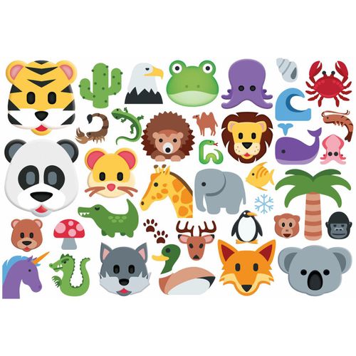 Puzzle Pièces Xxl - Emoji Wildlife Animals - Puzzle 100 Pièces