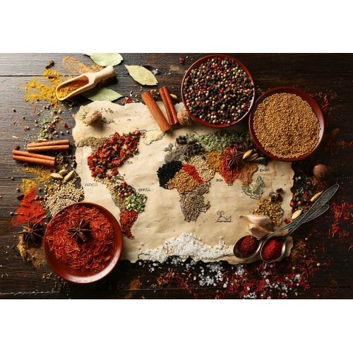 Carte Du Monde En Epices - Puzzle 104 Pièces