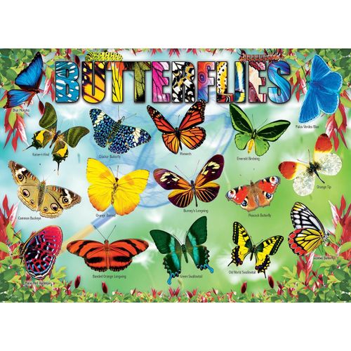Puzzle Pièces Xxl - Garden Butterflies - Puzzle 100 Pièces
