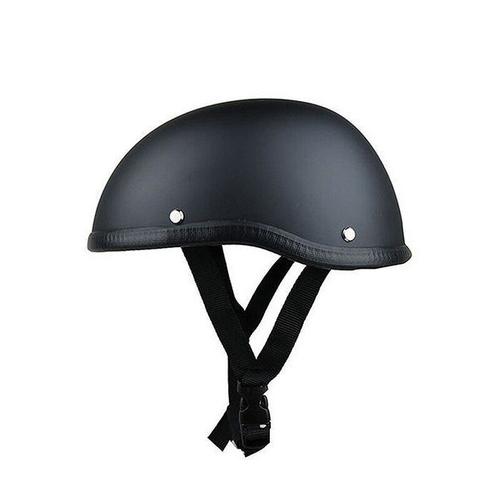 Noir - Casque De Moto Demi-Visage Vintage, Casquette Tête De Mort, Style Rétro Allemand, Chopper Cruiser