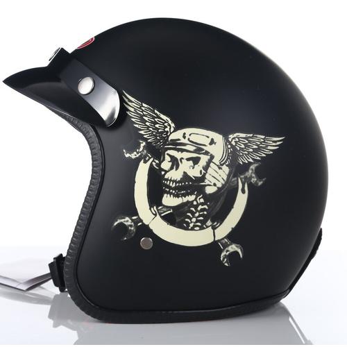 Taille M - 2021 Nouvelle Arrivée Casque De Moto Approuvé Rétro Moto Capacité Unisexe 3/4 Casque Café Racer Vintage Casque