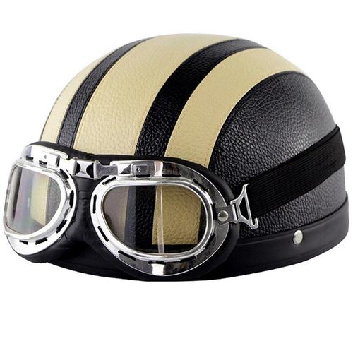 Soman-A13 - Casque Moto Rétro Scooter Vintage Casco Moto Ouvert Visage Demi Helme Casco Casque Vintage Pour Hommes Et Femmes