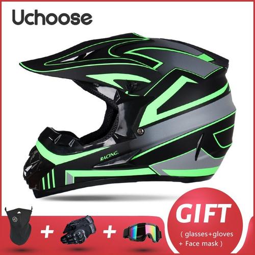 Taille M - Casque Moto Professionnel Casque Tout-Terrain Moteur Descente Course Motocross Casque Moto 3 Cadeau Gratuit Adapté Enfant