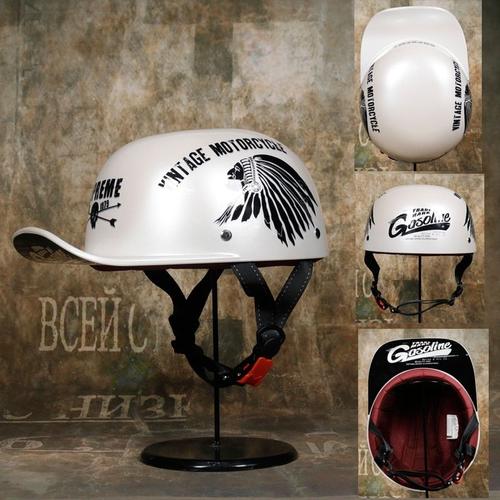 Taille M - Casque Moto Rétro Casque Moto Casque Scooter Vintage Demi Visage Motard Moto Crash Moto Casque Casco Moto