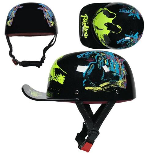 Demi-casque de moto Vintage pour hommes et femmes, demi-casque