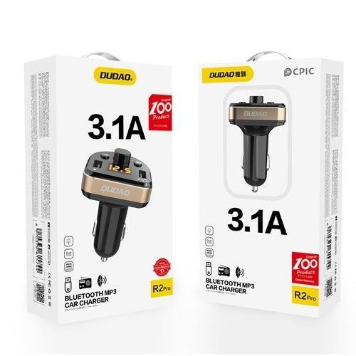Kit Voiture 2x USB 2.4A avec Câble Lightning / Type C / Micro USB Dudao R7