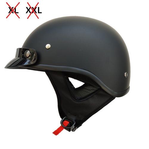 Taille XXL - Noir Vintage casque de Moto ouvert visage casque