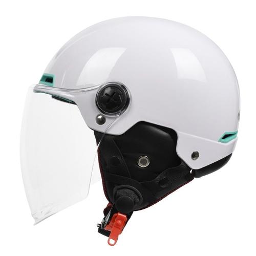 Perle Blanche - Yema Moto Rcycle Demi Casque Homme Femme Vintage Amovible Scooter Casque Cyclisme Vélo Moto Électrique Visage Ouvert Casques De Sécurité