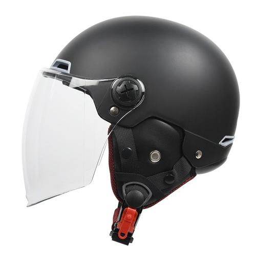 Sous-Noir - Yema Moto Rcycle Demi Casque Homme Femme Vintage Amovible Scooter Casque Cyclisme Vélo Moto Électrique Visage Ouvert Casques De Sécurité