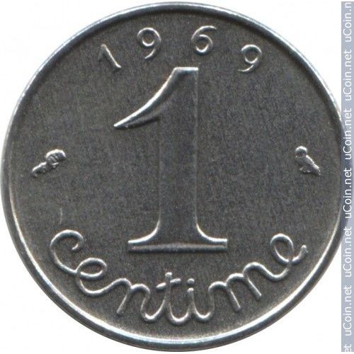 France = Pièce De Monnaie De 1 Centime Type Épi , Année 1969, En Acier