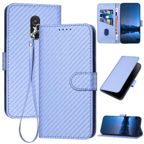 Tongez Étui Pour Xiaomi Redmi Note 4 Avec Fente Pour Carte Et Béquille Cuir Premium Surface De Fibre De Carbone Avec Sangle Détachable - Violet