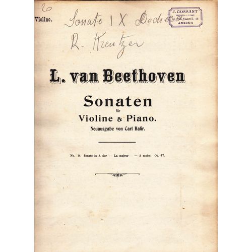 Beethoven Sonate N° 9 Pour Violon Et Piano