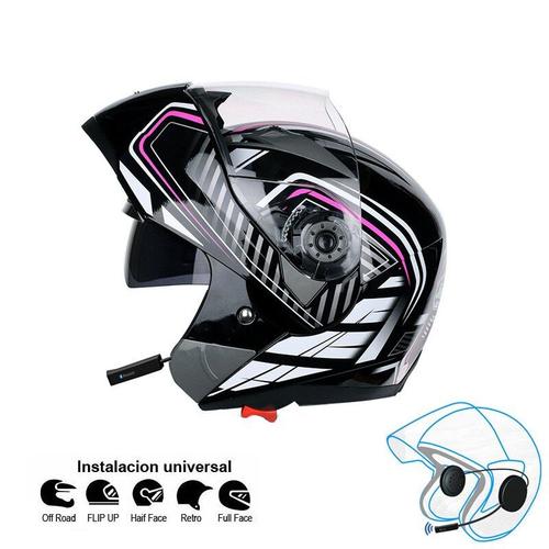 Taille XXL - Zèbre - Casque Moto double visière modulaire rabattable casque Bluetooth compatible course Motocross casques ECE autocollant Moto Casco