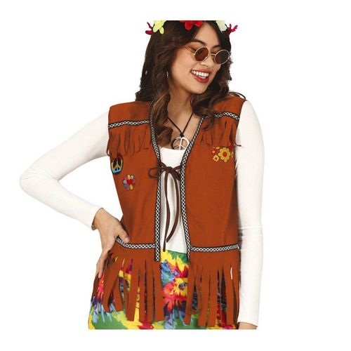 Gilet Hippie Marron Pour Femme