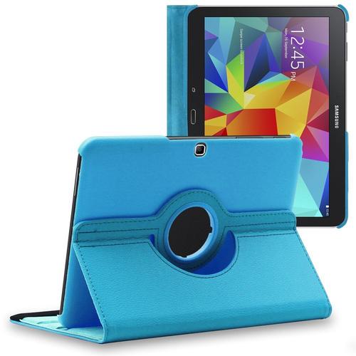 Ebeststar ® Housse Coque Etui Pu Cuir Rotatif Support Rotation 360° + Film Pour Samsung Galaxy Tab 4 10.1 Sm-T530 / T531 T535, Couleur Bleu