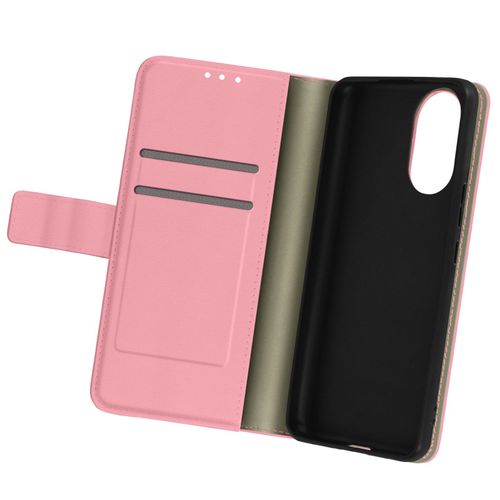 Housse Huawei Nova 9 Et Honor 50 Grainé Clapet Portefeuille Stand Vidéo Rose