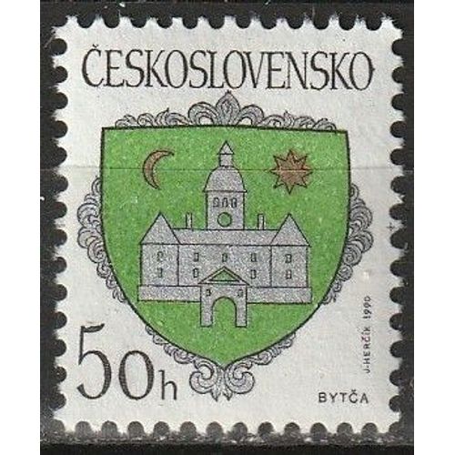 Timbre Neuf** Tchécoslovaquie : Armoiries Des Villes " Bytca " 1990 N° 2844