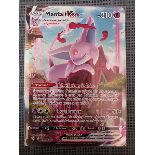 Carte Pokemon Mentali Vmax 270/264 Secrète Rare Poing De Fusion Fr