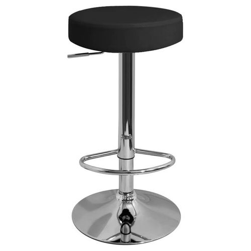 Tabouret De Bar Réglable À Hauteur Improisée Noire En Cuir Noir.