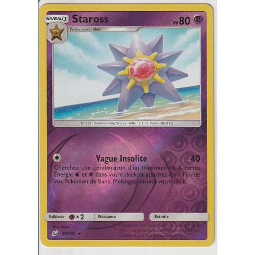 Carte Pokemon - Staross - 65/181 - Holo-Reverse - Soleil Et Lune 9 Duo De Choc - V.F.