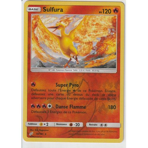 Carte Pokemon - Sulfura - 19/181 - Holo-Reverse - Soleil Et Lune 9 Duo De Choc - V.F.