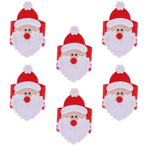 Anneau porte-serviettes de noël, 6 pièces, pour décoration de Table, dîner, fête de noël (ancien)