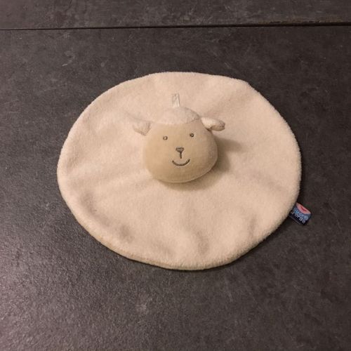 Doudou Plat Rond Mouton Brebis Sucre D'orge
