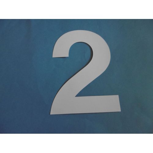 Chiffre Adhesif Helvetica Medium Blanc 150mm À La Pièce " 2 "