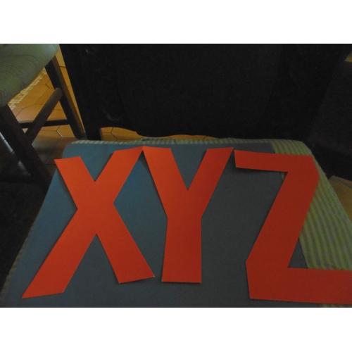 Lettres Adhesives Fluo Orange 200mm Color Fix : X/Y/Z Lot De 16