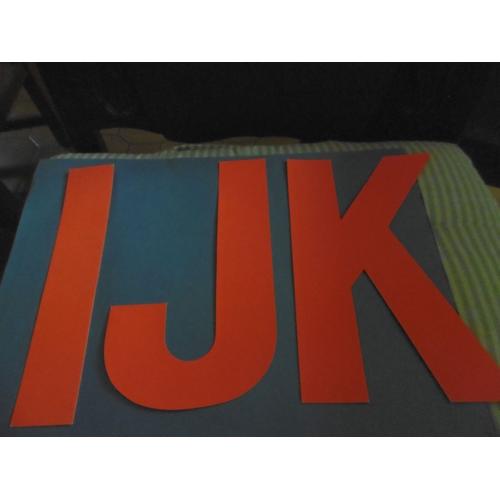 Lettres Adhesives Fluo Orange 200mm Color Fix : I/J/K. Lot De 20