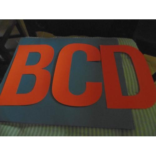 Lettres Adhesives Fluo Orange 200mm : B/C/D Lot De 7