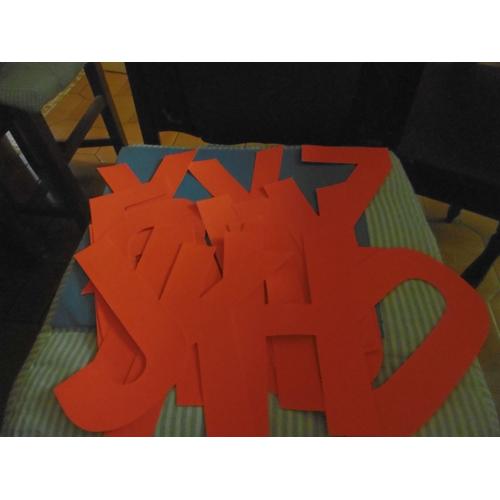 Lettres Adhesives Fluo Orange 200mm Lot De 19