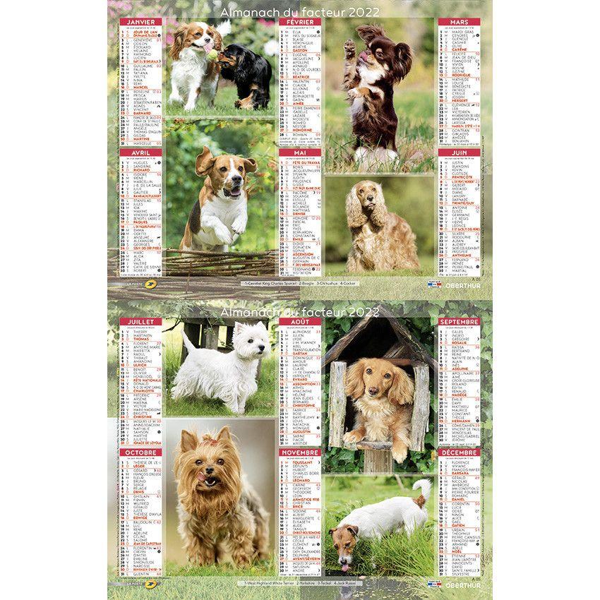 Calendriers Almanach du Facteur 2022 La Poste Paysages Animaux