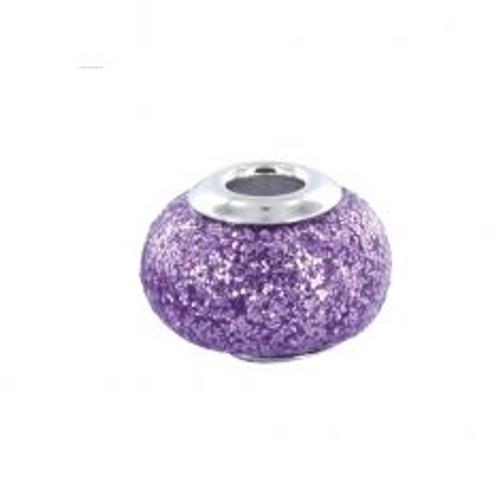 Charm Baci Belli Paillettes Mauves Ag 925 Rhodié