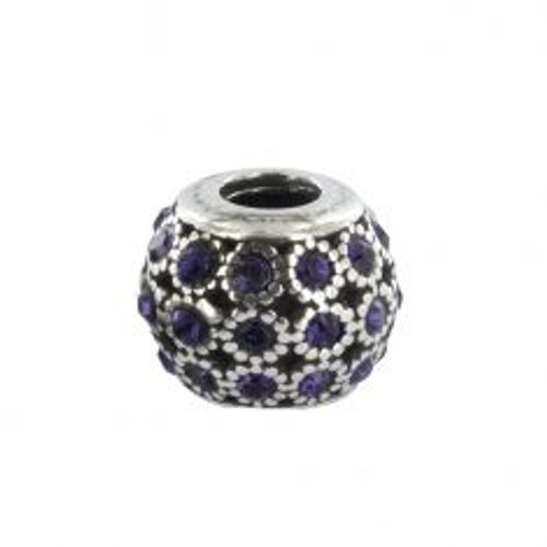 Charm Baci Belli Cristaux De Swarovski Violets Ag 925 Rhodié