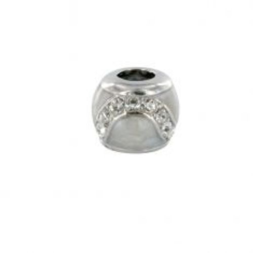 Charm Baci Belli Vague Émail Blanc Et Oxydes De Zirconium Ag 925 Rhodié