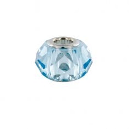 Charm Baci Belli À Facettes Cristal De Swarovski Bleu Ag 925 Rhodié