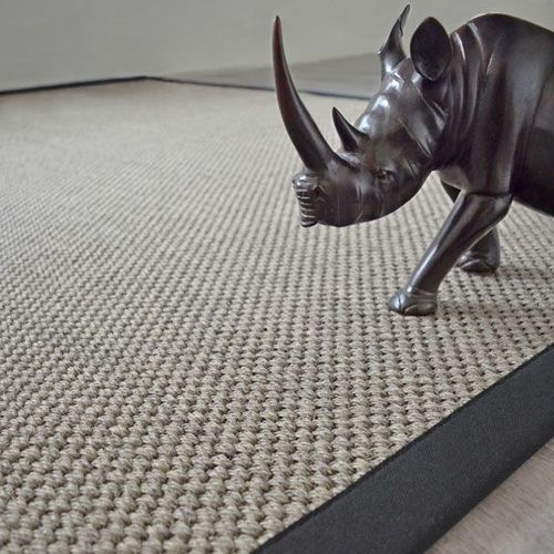 Tapis Sisal Kidara Nuage Ganse Coton Noire Decoweb.Com - 140 X 200 Cm