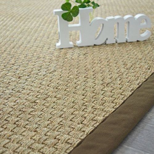 Tapis Jonc De Mer Paro Fin Natté 4x4 Ganse Marron Decoweb.Com - 140 X 200 Cm