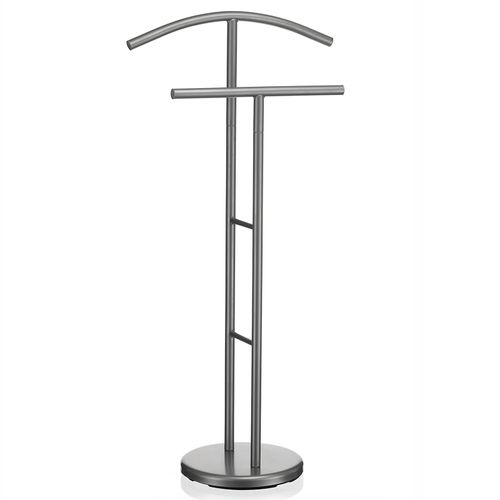 Valet De Chambre Laurenz Valet De Nuit Porte Vêtements En Métal Laqué Gris