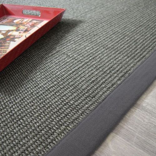 Tapis Sisal Quintana Anthracite Ganse Coton Anthracite Decoweb.Com - 140 X 200 Cm