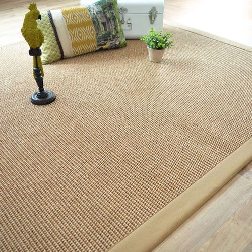 Tapis Tissé Plat Lombok Naturel Ganse Coton Beige Decoweb.Com - 140 X 200 Cm