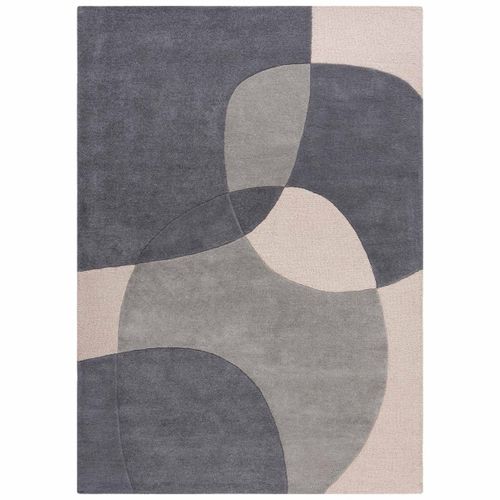 Tapis De Salon Moderne Pure Laine Glee 120x170 Cm Gris - Novatrend
