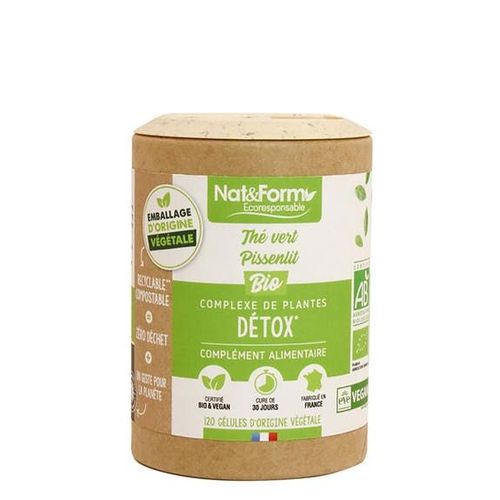Détox Minceur Thé Vert & Pissenlit Bio 90 Gélules Nat & Form 