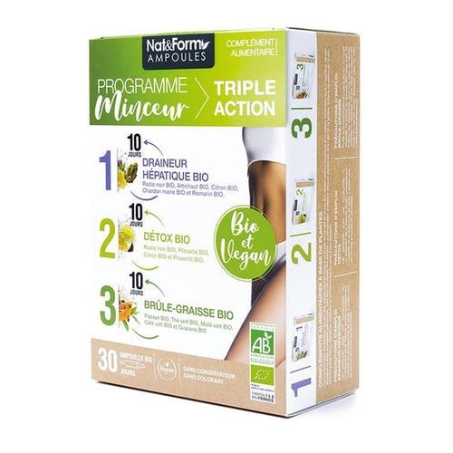 Programme Minceur Triple Action 30 Ampoules Nat & Form 