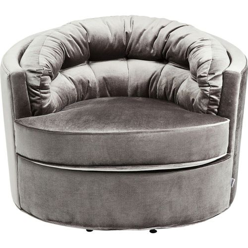 Fauteuil Pivotant Music Hall Velours Gris Kare Design