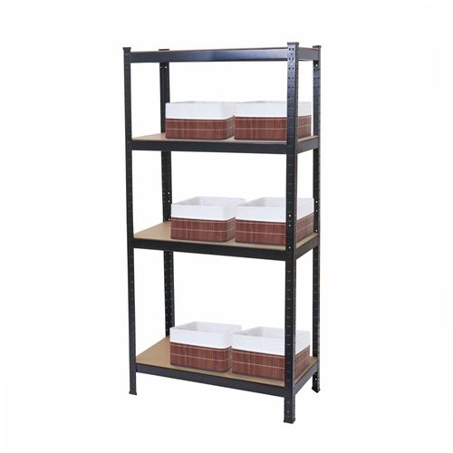 Étagère Pour Charges Lourdes Hwc-D67, 160x80x40cm, Charge 320kg + 6x Panier De Rangement Hwc-C21   Noir
