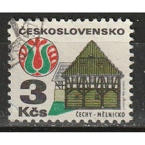 Timbre Oblitéré Tchécoslovaquie : Série Vieux Bâtiments Cechy-Mèlnicko 1972 N° 1920