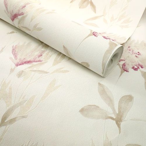 Papier peint expansé sur intissé - Aquarelle - Fleurs pivoines pailletées gold decoweb.com - Rouleau(x)