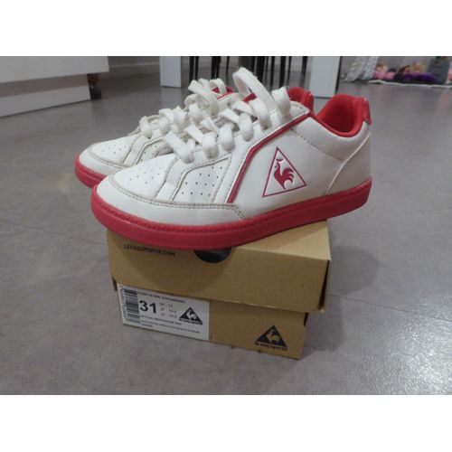  Baskets Fille Blanc/Rose Le Coq Sportif - Pointure 31